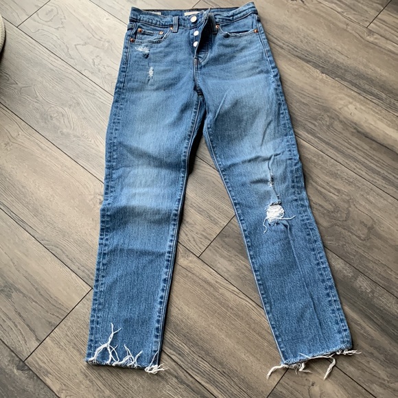 Levi's Denim - Levi’s Wedgie High Waisted Button Fly Distressed Jeans